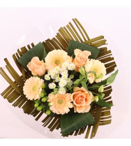 Bouquet triangle corail