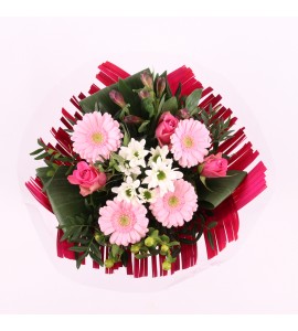 Bouquet triangle rose pâle