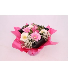 Bouquet rose avec réserve d'eau