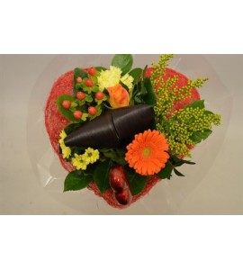 Bouquet coeur orange