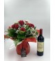 Bouquet Paris S et Bouteille de Vin rouge