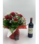 Bouquet Paris S et Bouteille de Vin rouge