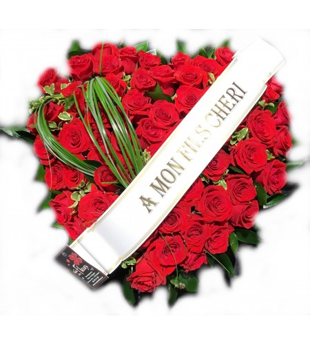 Coeur deuil SNCERITE ROUGE